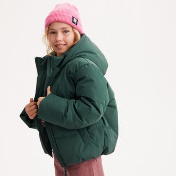 Kurze Wintersteppjacke mit Kapuze