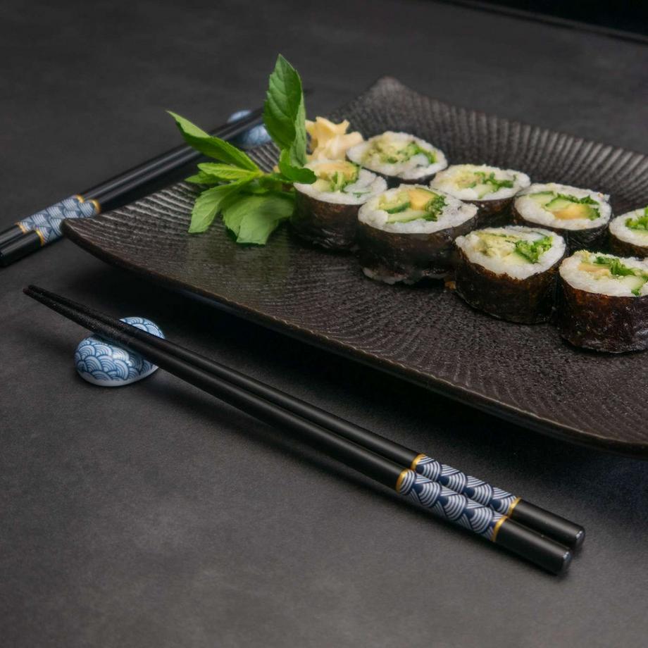 Intirilife Essstäbchen Set  mitem Fächermuster - 2 Paar Stäbchen  