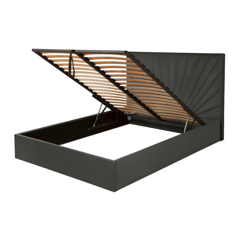 Vente-unique Letto con contenitore Velluto Grigio RILIODA  