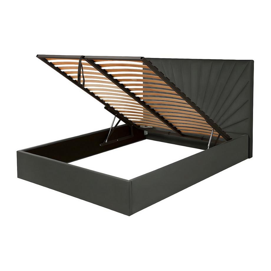 Vente-unique Letto con contenitore Velluto Grigio RILIODA  