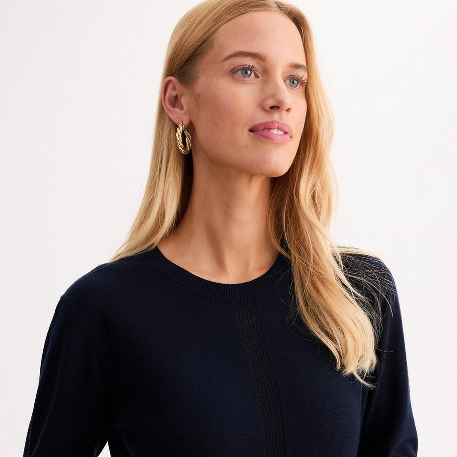 La Redoute Collections Robe évasée en tricot manches longues  