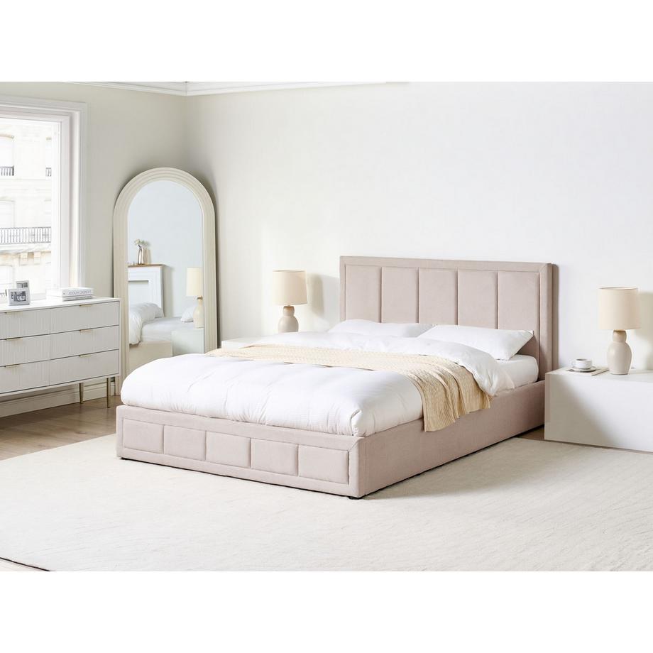 Beliani Lit ottoman en Tissu  QUIBERON  