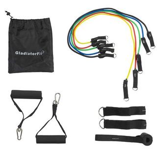 GladiatorFit  Kit di bande di resistenza elastiche/tubo con maniglie + borsa 