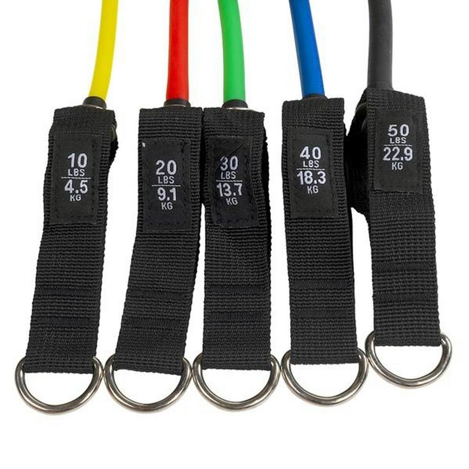 GladiatorFit  Kit bandes / tubes de résistance élastiques avec poignées + sac GladiatorFit 