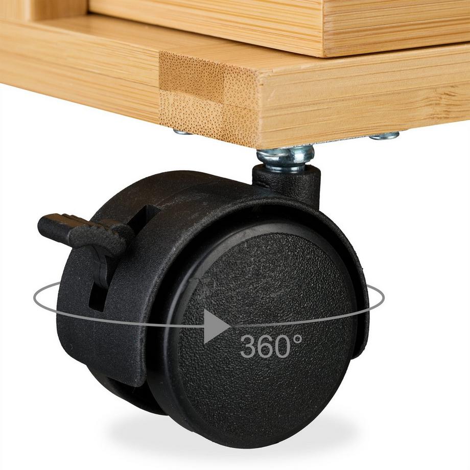 Northio Carrello in bambù 3 livelli  