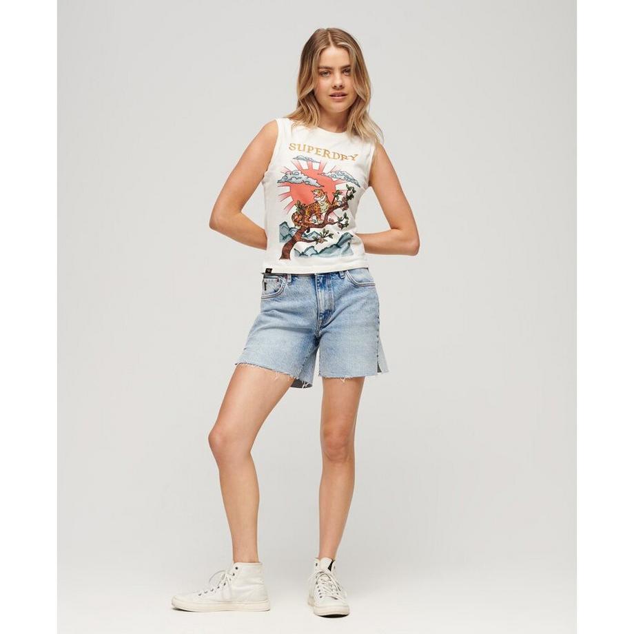Superdry tanktop mit strasssteinen tattoo-effekt damen  