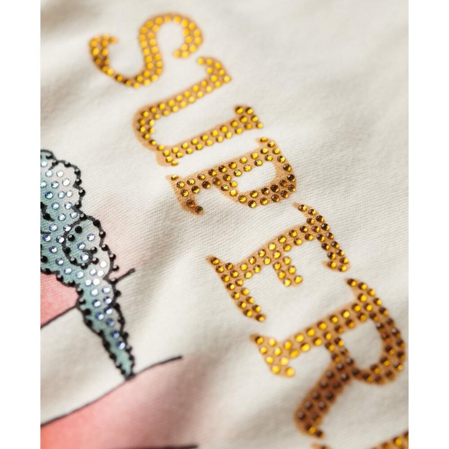 Superdry tanktop mit strasssteinen tattoo-effekt damen  