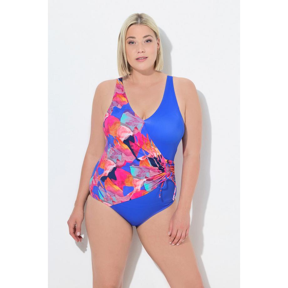 Ulla Popken Maillot de bain effet cache-cœur bonnets souples recyclé  