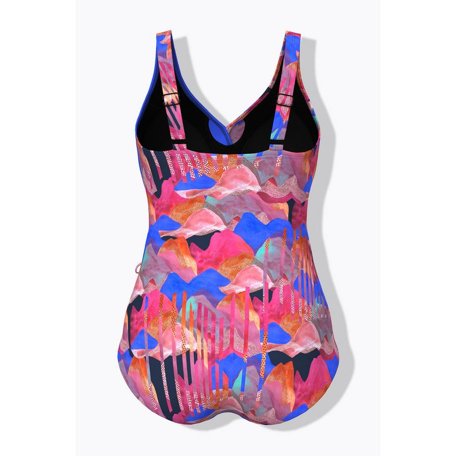 Ulla Popken Maillot de bain effet cache-cœur bonnets souples recyclé  