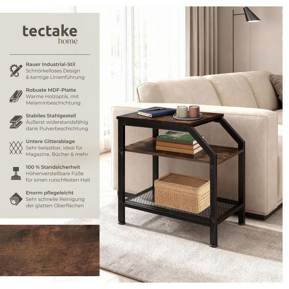 Tectake Table d'appoint PLYMOUTH style industriel  