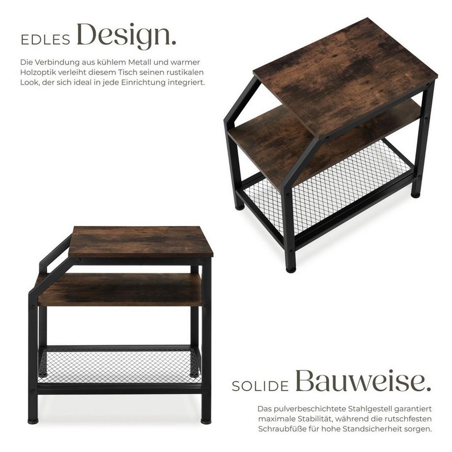 Tectake Table d'appoint PLYMOUTH style industriel  