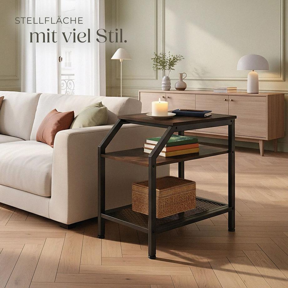 Tectake Beistelltisch Plymouth Industrial Style Holz und Stahl  