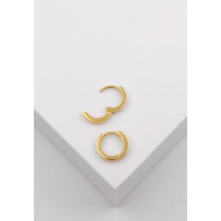 MUAU Schmuck  Scharnier-Creolen Gelbgold 750 Zirkonia 14mm 