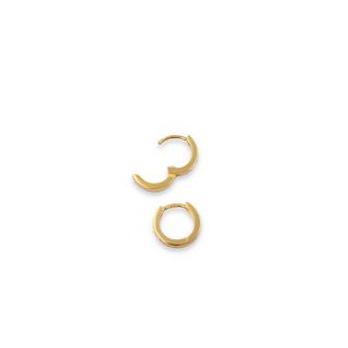 MUAU Schmuck  Scharnier-Creolen Gelbgold 750 Zirkonia 14mm 