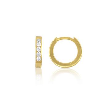 Scharnier-Creolen Gelbgold 750 Zirkonia 14mm