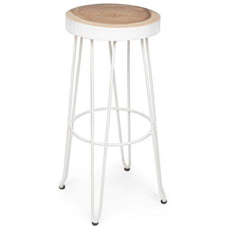 mutoni Tabouret de bar Rakel blanc  