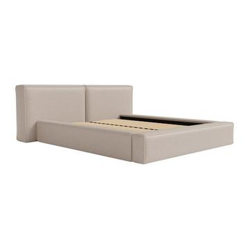 Letto con contenitore 140 x 190 cm Tessuto Beige - TIMANO di PASCAL MORABITO