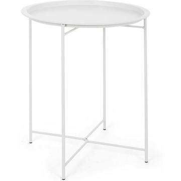 Tavolino da giardino Wissant rotondo 46x46 bianco