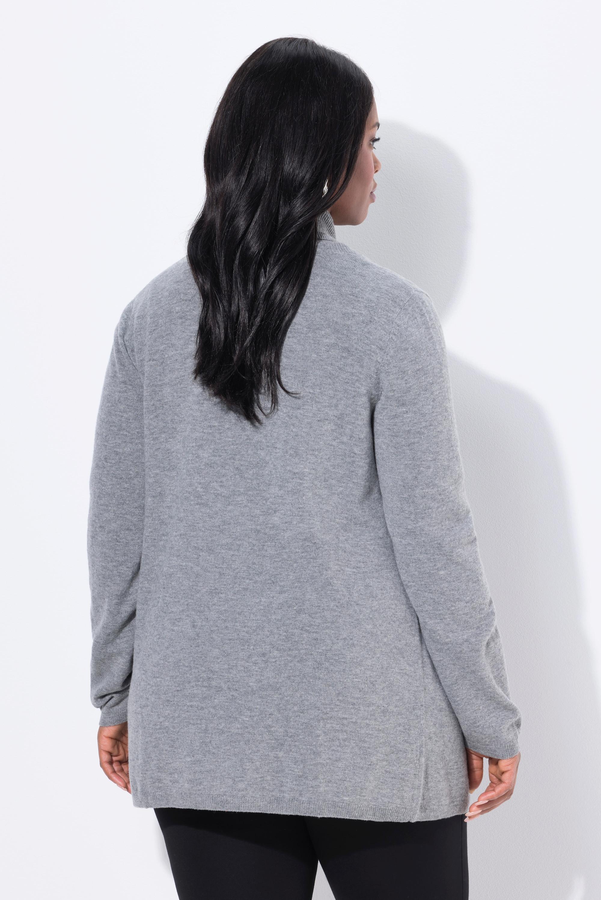 Ulla Popken Cardigan Col Châle en Laine Mérinos  