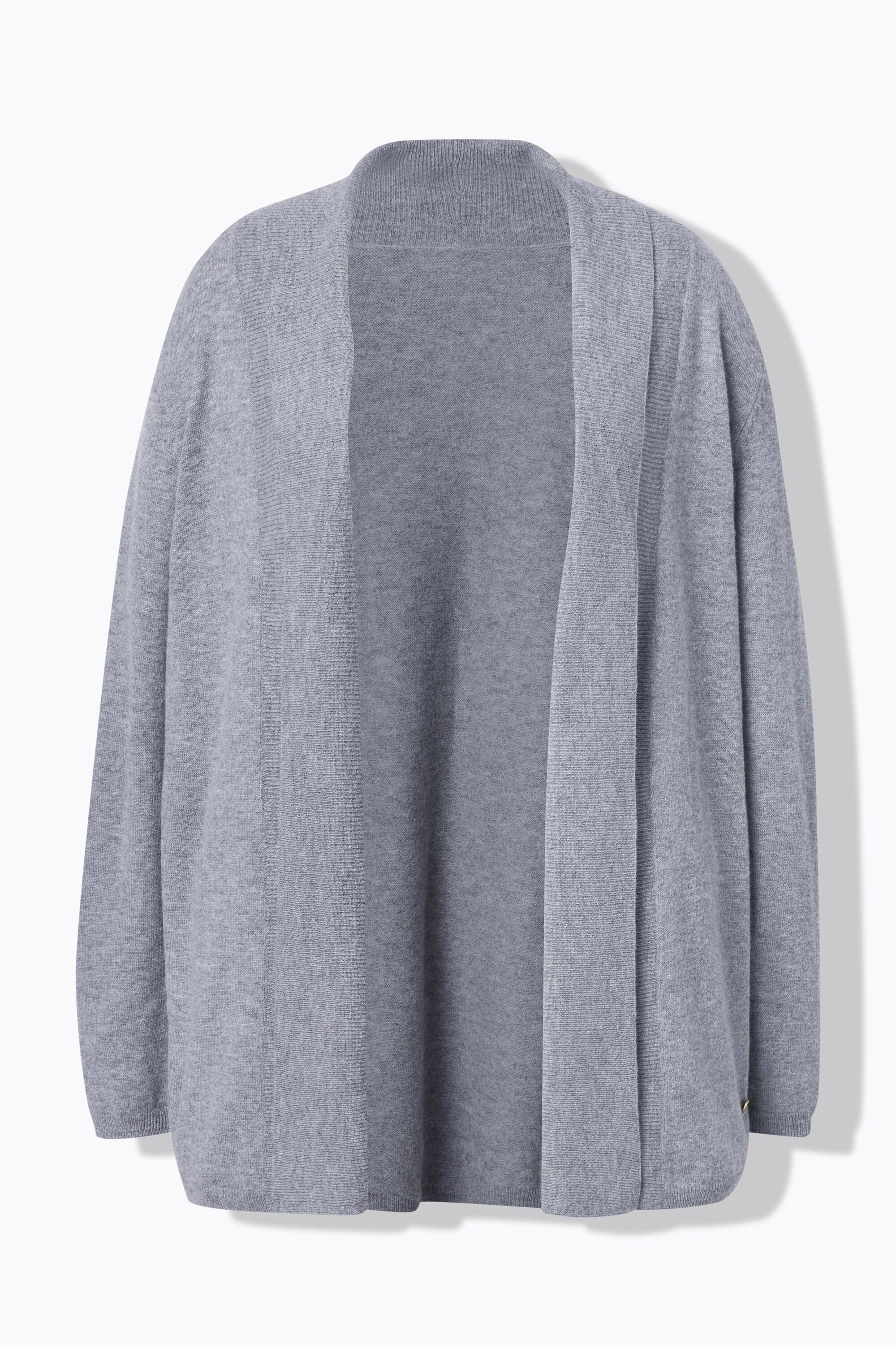 Ulla Popken Cardigan Col Châle en Laine Mérinos  