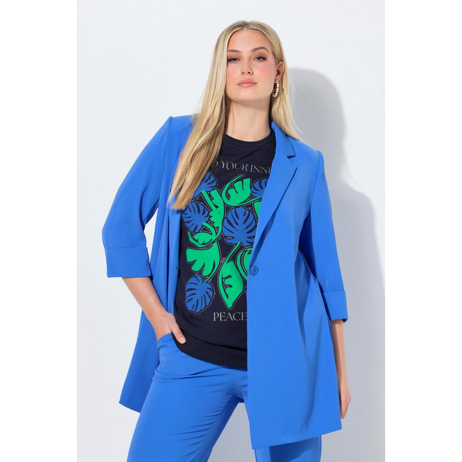 Ulla Popken Blazer Collo Revers Spacchi Laterali Maniche 3/4  