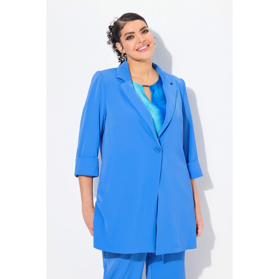 Ulla Popken Blazer Collo Revers Spacchi Laterali Maniche 3/4  