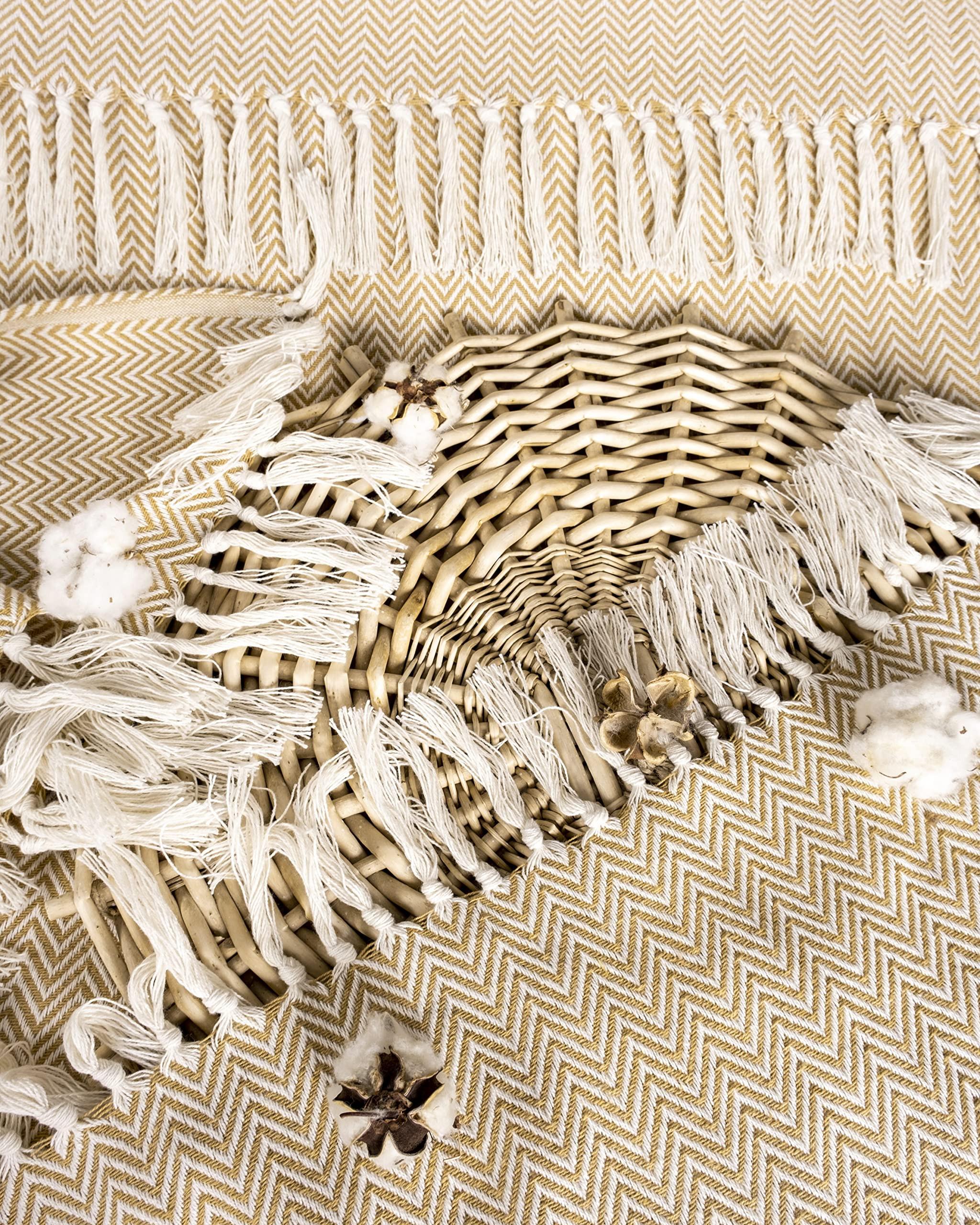 Alopini Coperta in Cotone Frangiata Premium  