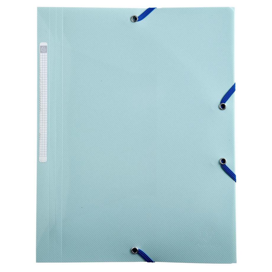 Exacompta Chemise à élastiques 3 rabats polypropylène recyclé BeeBlue - A4 - x 24  