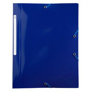 Exacompta Sammelmappe A4 mit Gummizug und 3 Klappen, Recycling-PP, BeeBlue - x 24  