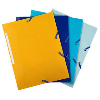 Exacompta Sammelmappe A4 mit Gummizug und 3 Klappen, Recycling-PP, BeeBlue - x 24  