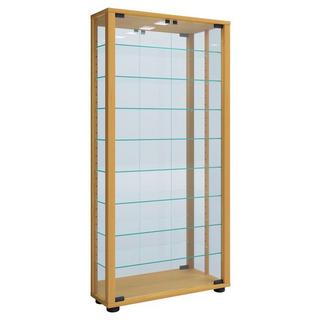 VCM Glasvitrine stehend | Vitrine Glas mit ESG-Sicherheitsglas | Maße ca. H. 115 x B. 59 x T. 18 cm | Standvitrine Glas | Modern und platzsparend | Glas  