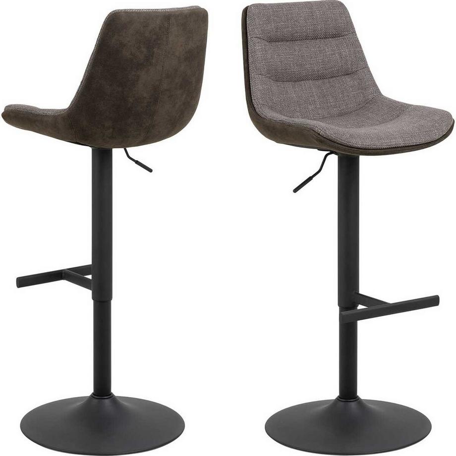 Tabouret de bar Asteria gris-brun (1 pièce)