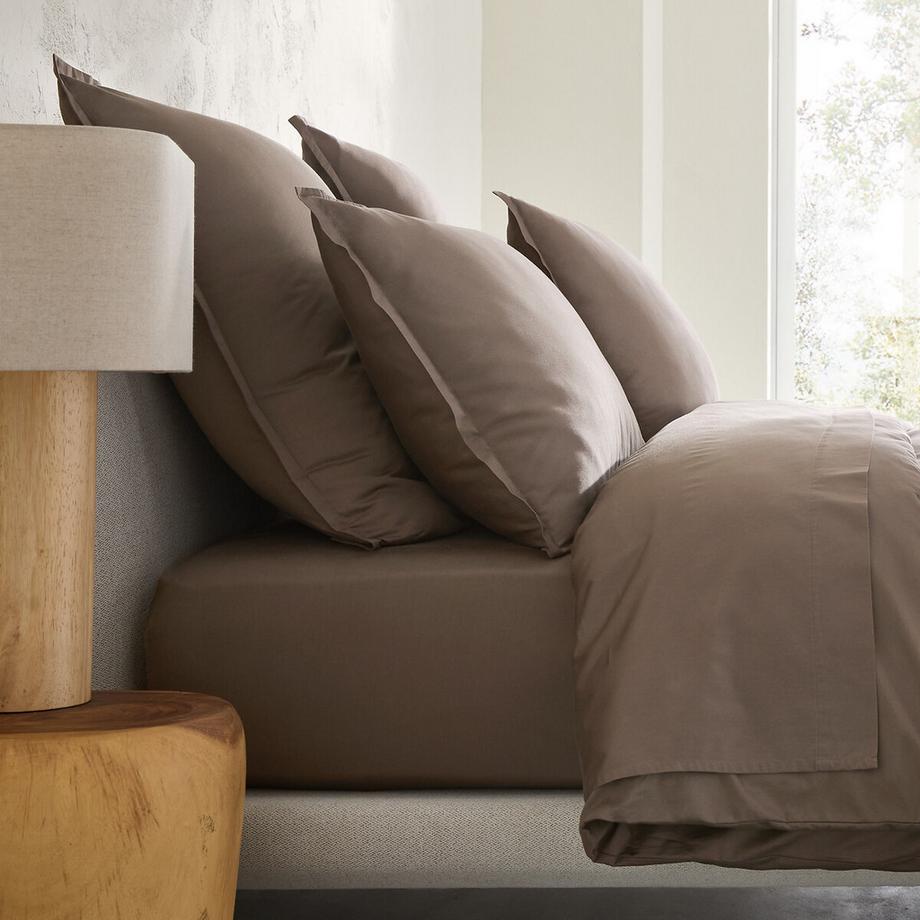 Taie d'oreiller en satin de coton lavé