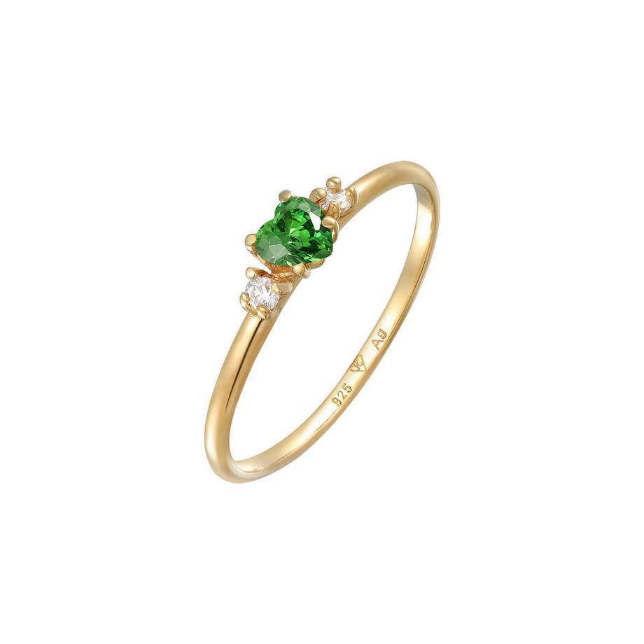 Bague Bague Cœur Zirconia 925 Sterling Silver Gold-Plated