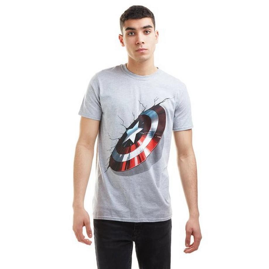 CAPTAIN AMERICA T-Shirt Stampa Scudo  