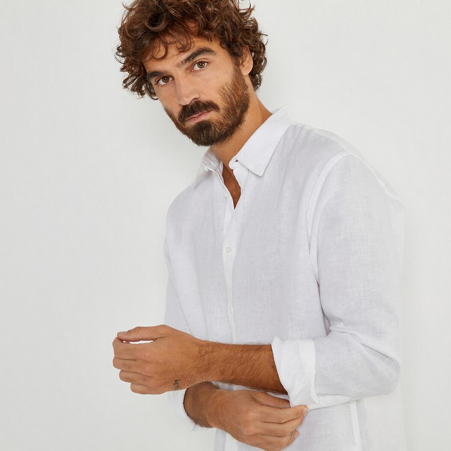 La Redoute Collections Signature Chemise Droite Lin Manches Longues  