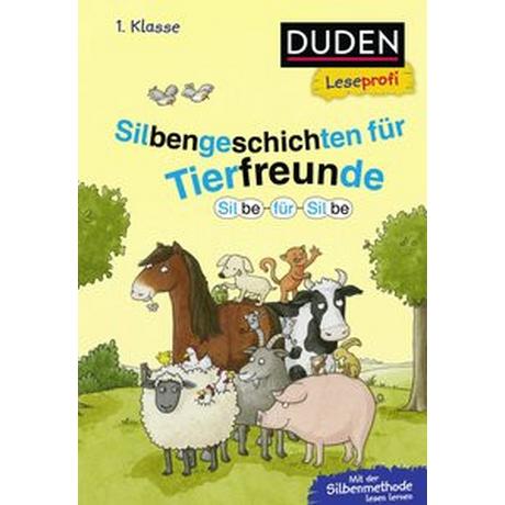 Duden Leseprofi - Silbe für Silbe: Silbengeschichten für Tierfreunde, 1. Klasse Schulze, Hanneliese; Moll, Susanna; Reckers, Sandra (Illustrationen); Steffensmeier, Alexander (Illustrationen) Copertina rigida 