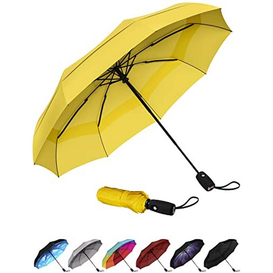 Alopini  Parapluie - Parapluie de poche - S'ouvre et se ferme automatiquement - Petit, compact, léger, solide, coupe-vent et résistant aux tempêtes 