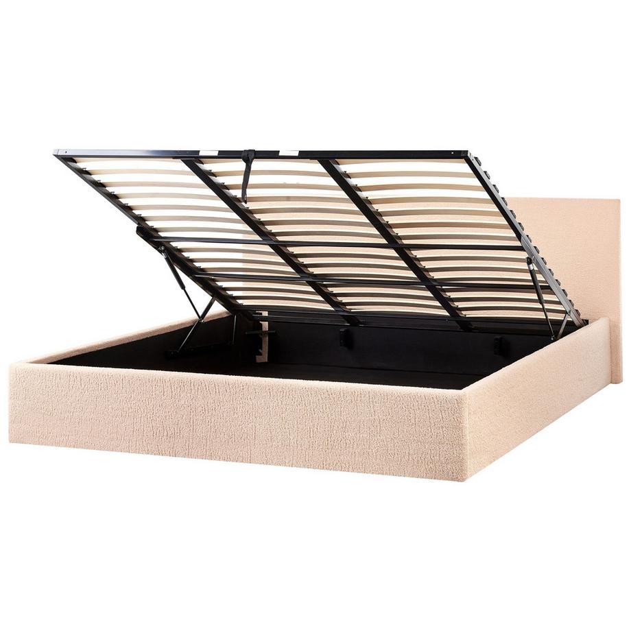 Beliani Letto contenitore en Bouclé Scandinavo ORBEY  