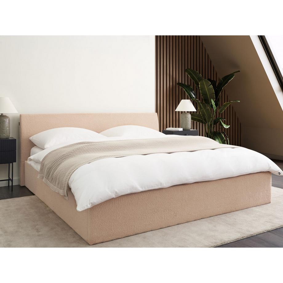 Beliani Letto contenitore en Bouclé Scandinavo ORBEY  