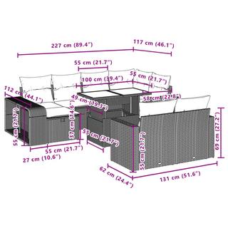 VidaXL Garten sofagarnitur poly-rattan  