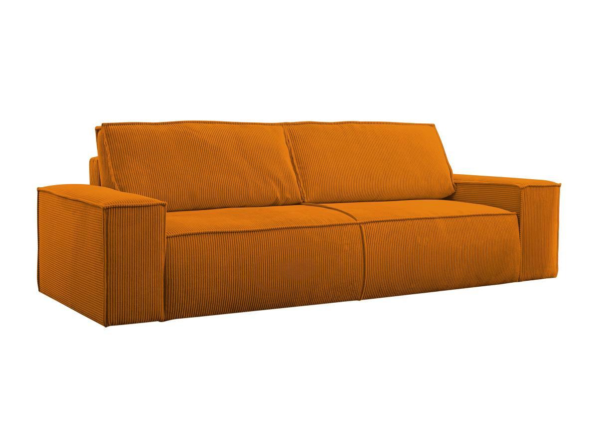 PASCAL MORABITO Schlafsofa 4-Sitzer - Cord - Hellorange - AMELIA  