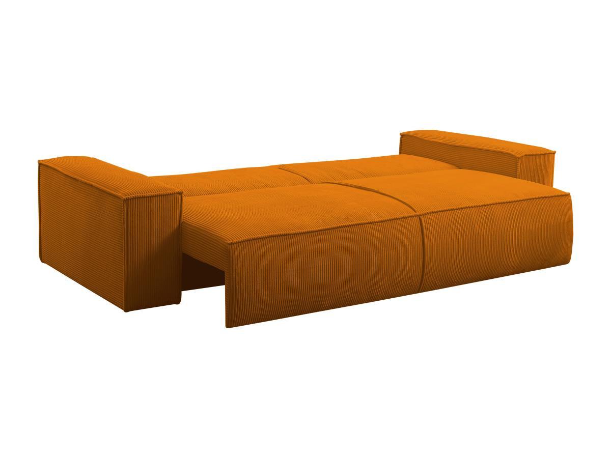 PASCAL MORABITO Schlafsofa 4-Sitzer - Cord - Hellorange - AMELIA  