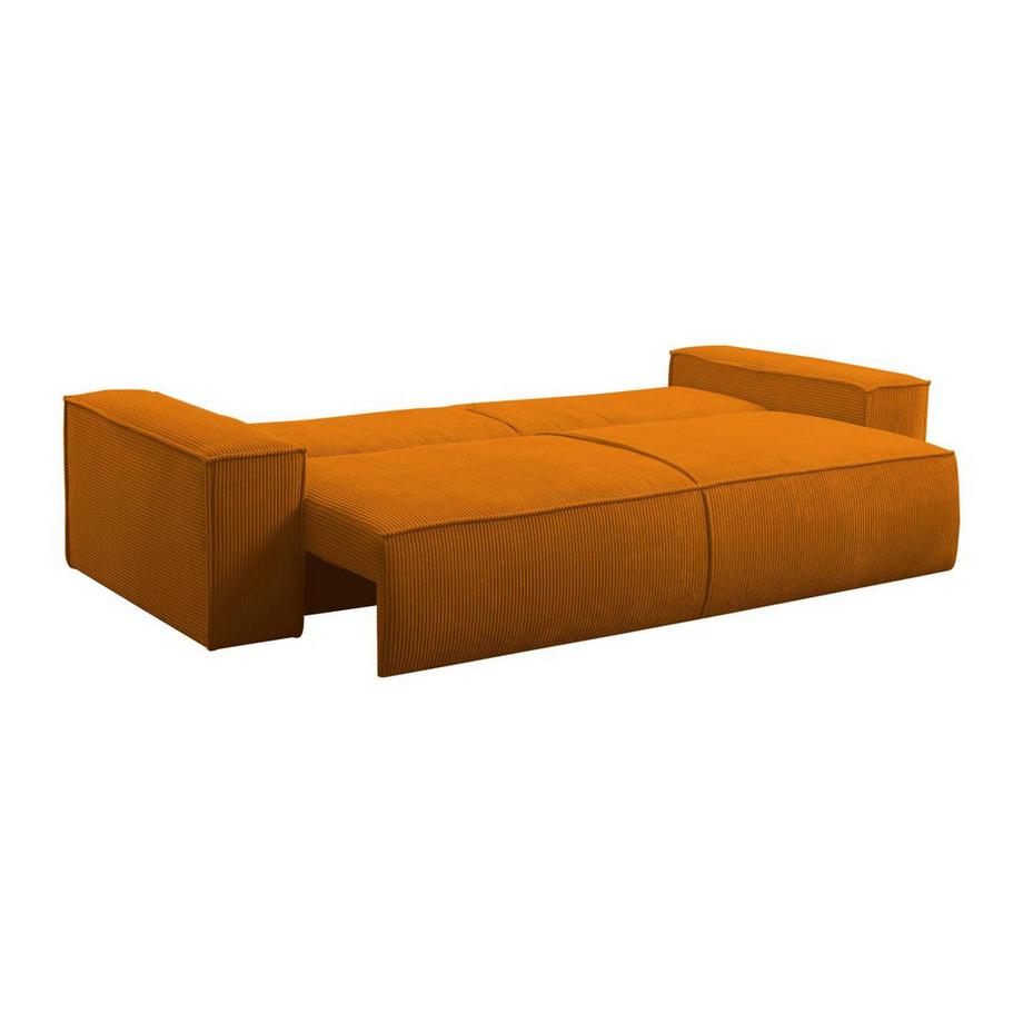 PASCAL MORABITO Schlafsofa 4-Sitzer - Cord - Hellorange - AMELIA  