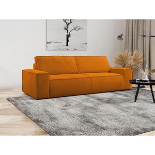 PASCAL MORABITO Schlafsofa 4-Sitzer - Cord - Hellorange - AMELIA  