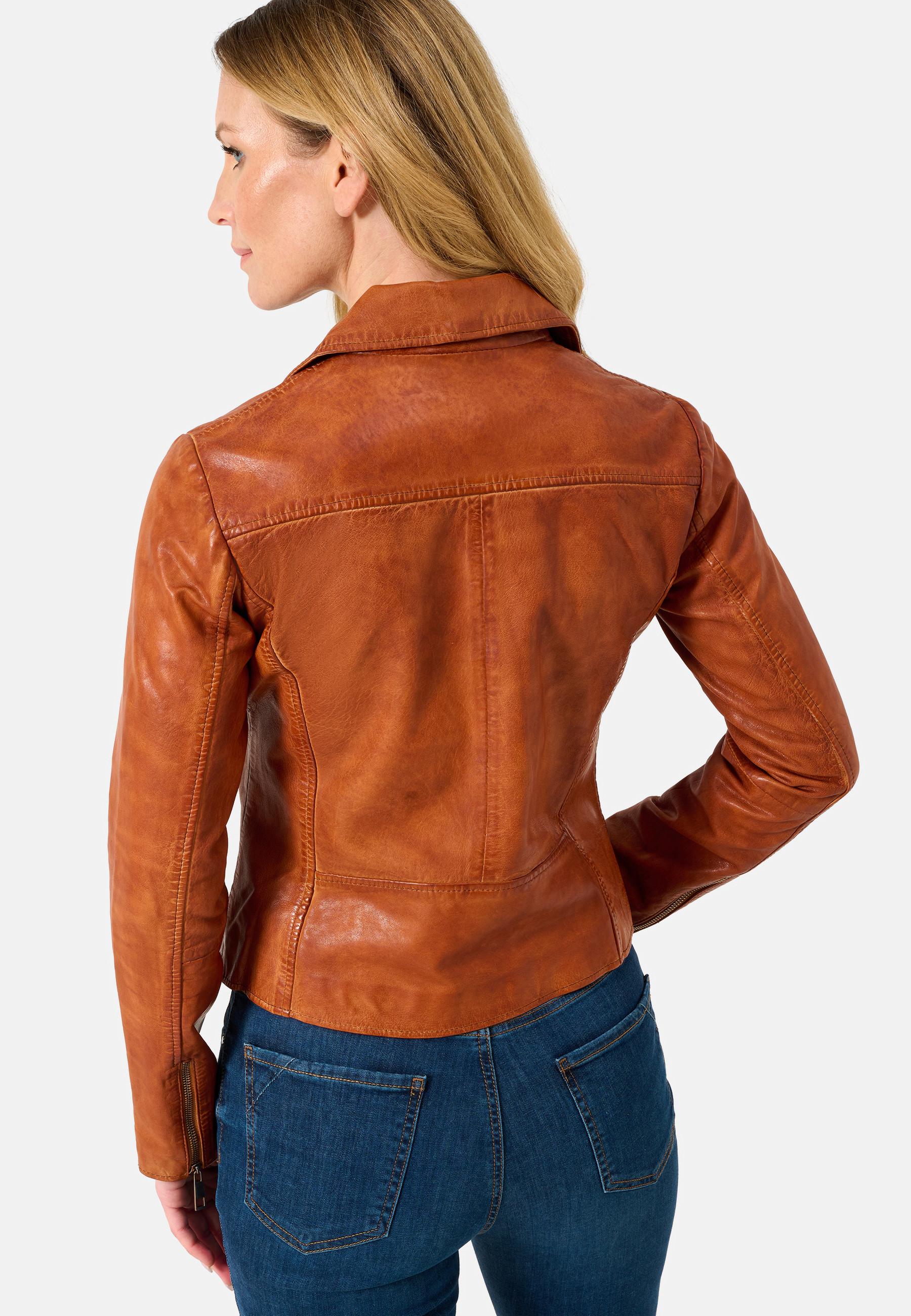 RICANO  Lederjacke, Bikerjacke mit Reverskragen 