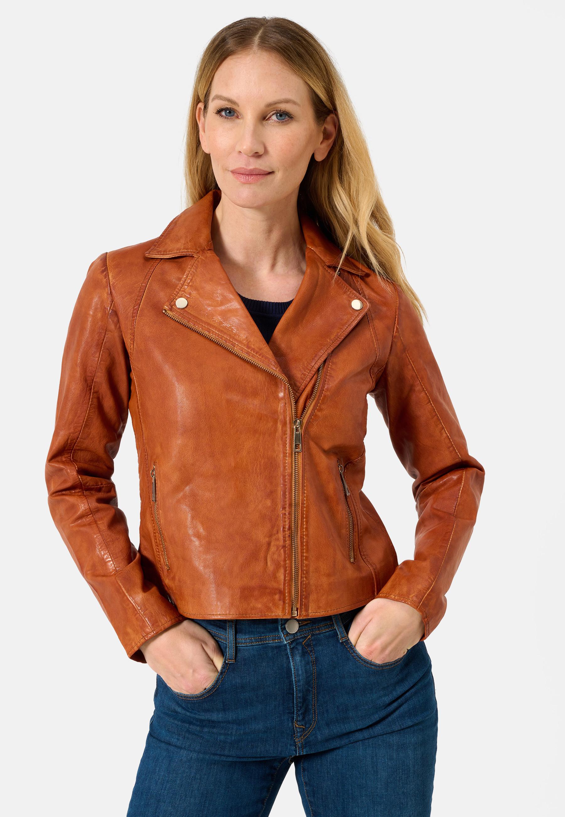 RICANO  Lederjacke, Bikerjacke mit Reverskragen 