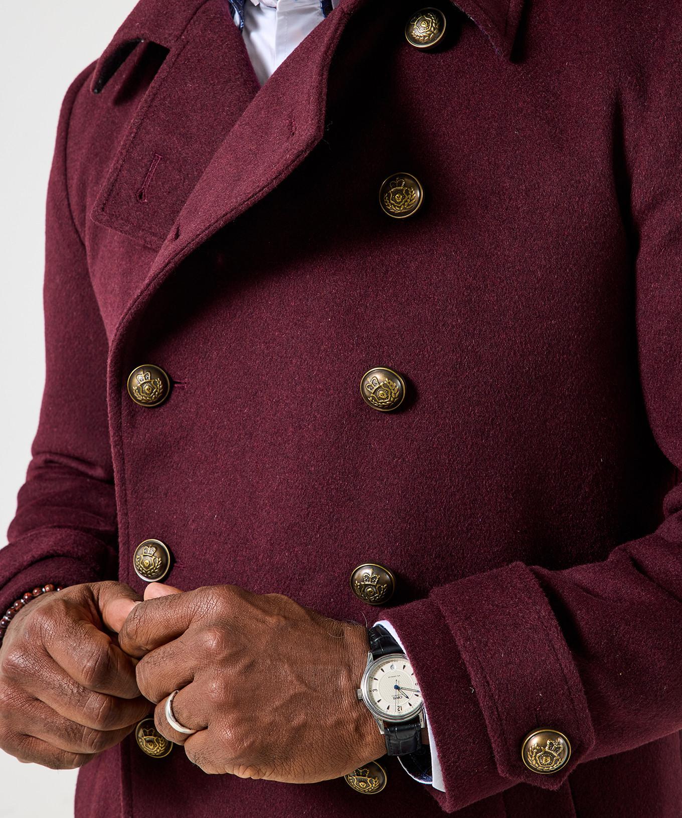 Joe Browns Zweireihiger Militärmantel mit Kontrastfutter  