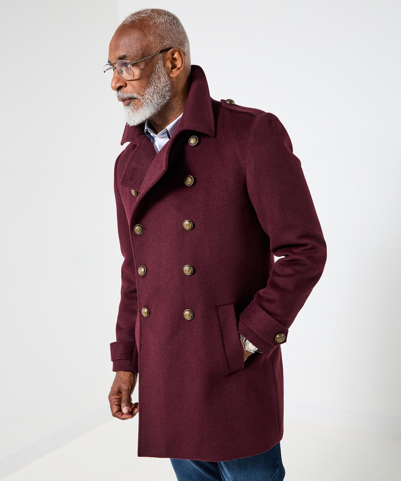 Joe Browns Zweireihiger Militärmantel mit Kontrastfutter  