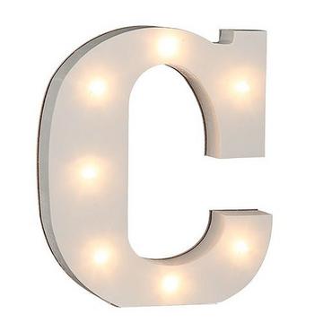 Beleuchteter LED Holzbuchstaben "C"